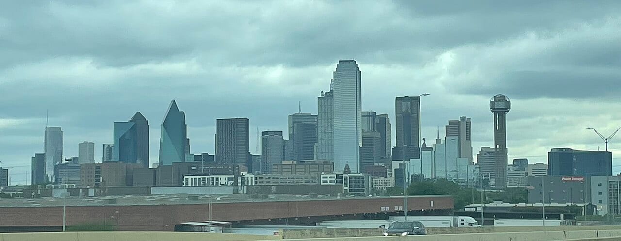 The Dallas skyline photographed in 2025.